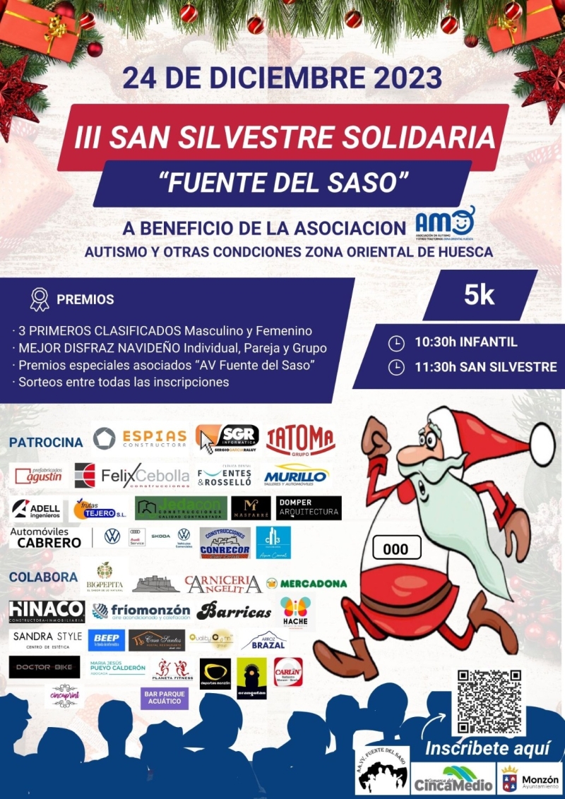 CARRERA SAN SILVESTRE SOLIDARIA FUENTE DEL SASO, MONZON, HUESCA - Inscríbete